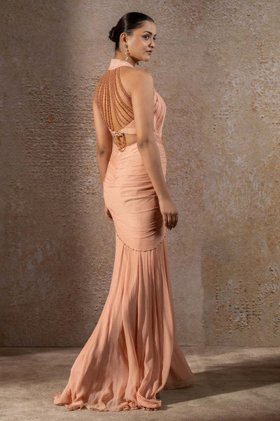 TARUN TAHILIANI Body Contouring Gown with Pearl Detailing indian designer wear online shopping melange singapore 