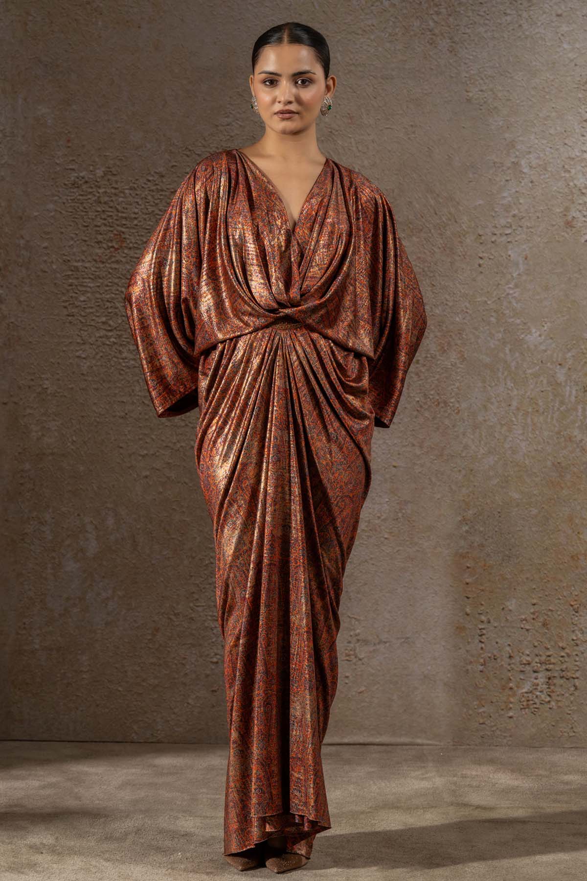 TARUN TAHILIANI Draped Dress indian designer wear online shopping melange singapore 