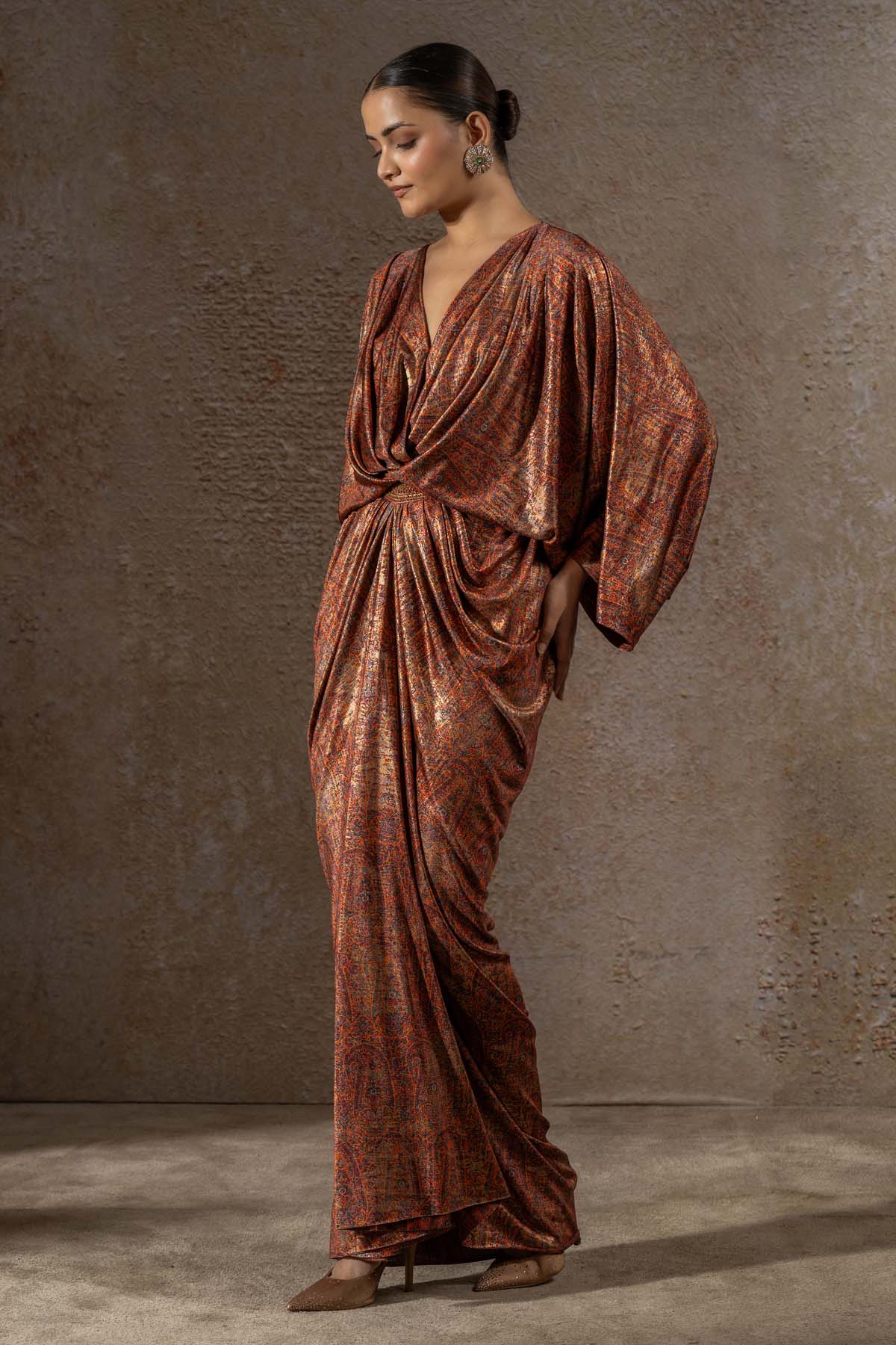 TARUN TAHILIANI Draped Dress indian designer wear online shopping melange singapore 