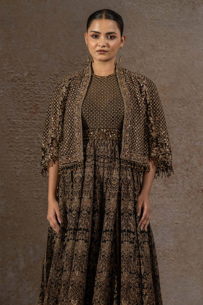 TARUN TAHILIANI Embroidered Cape indian designer wear online shopping melange singapore