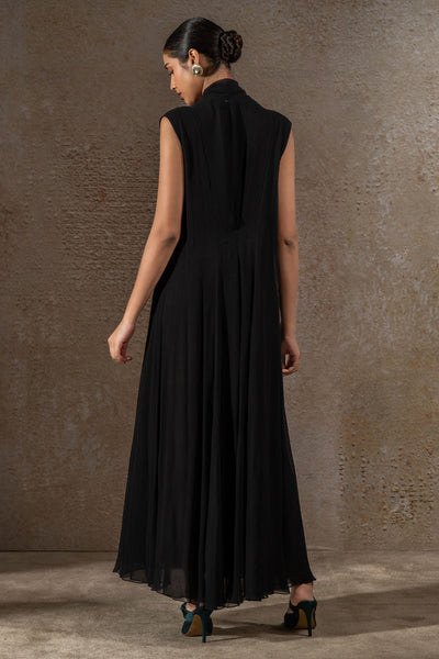 TARUN TAHILIANI Mosaic Sequin Jacket with Draped Dress indian designer wear online shopping melange singapore 
