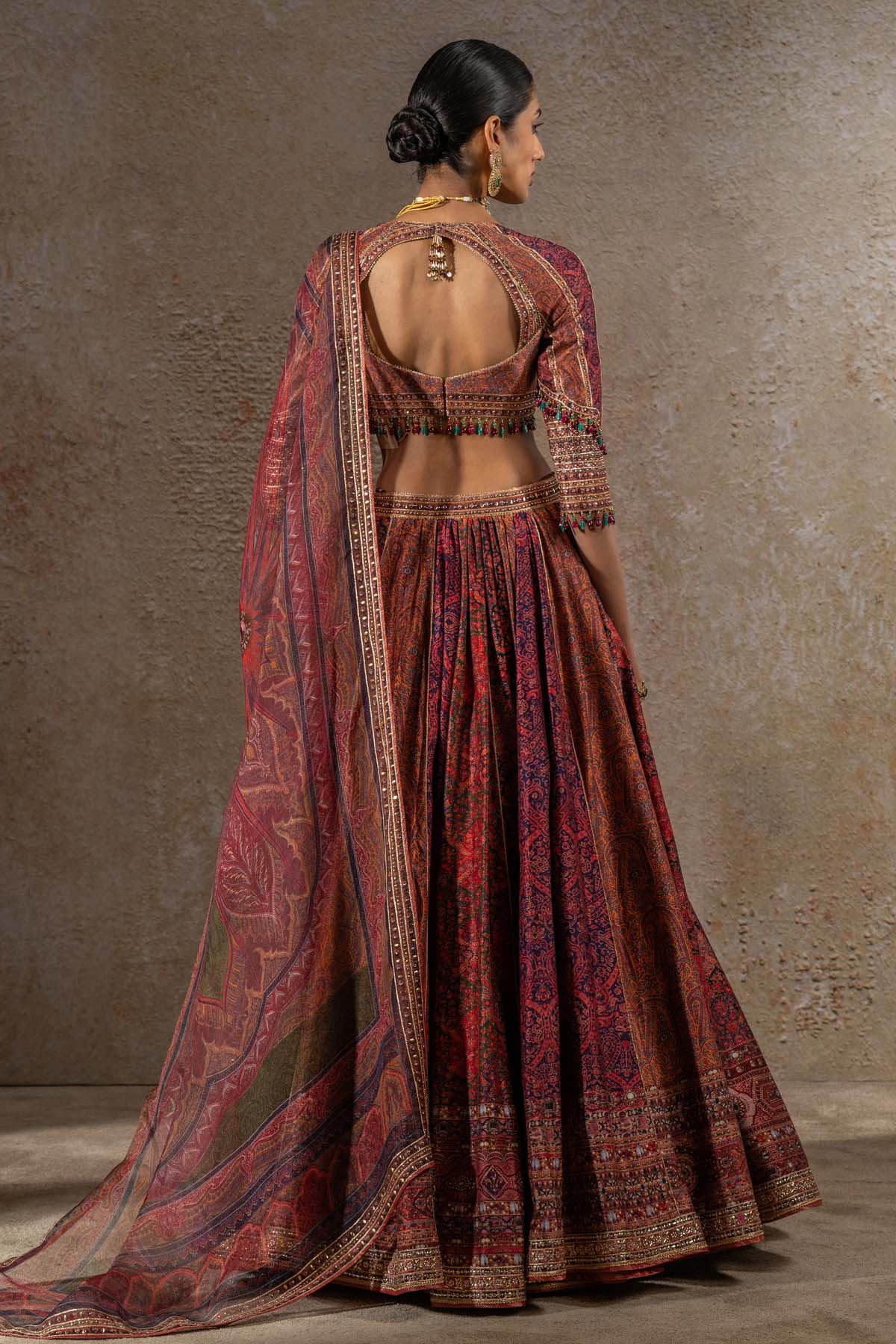 TARUN TAHILIANI Printed Lehenga Set indian designer wear online shopping melange singapore 