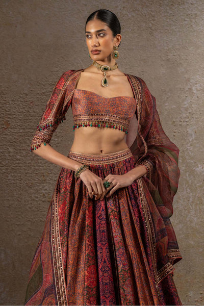 TARUN TAHILIANI Printed Lehenga Set indian designer wear online shopping melange singapore 