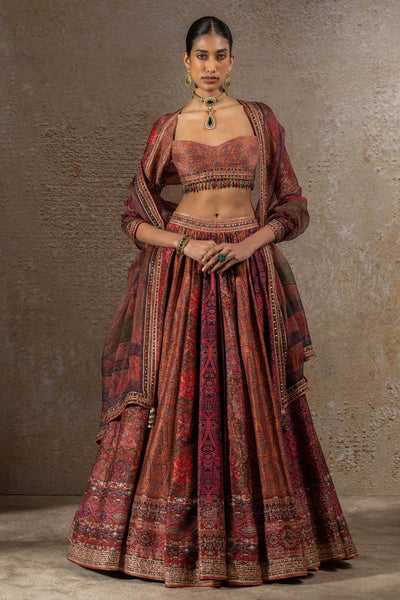 TARUN TAHILIANI Printed Lehenga Set indian designer wear online shopping melange singapore 
