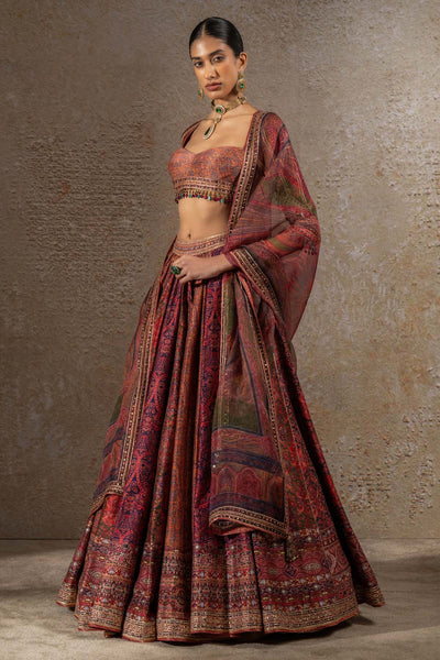 TARUN TAHILIANI Printed Lehenga Set indian designer wear online shopping melange singapore 