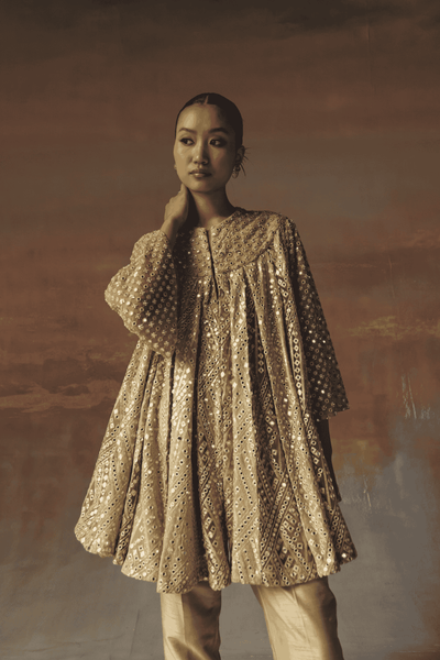 Twenty Nine A-Line Box Pleat Dress Jacket indian designer wear online shopping melange singapore 