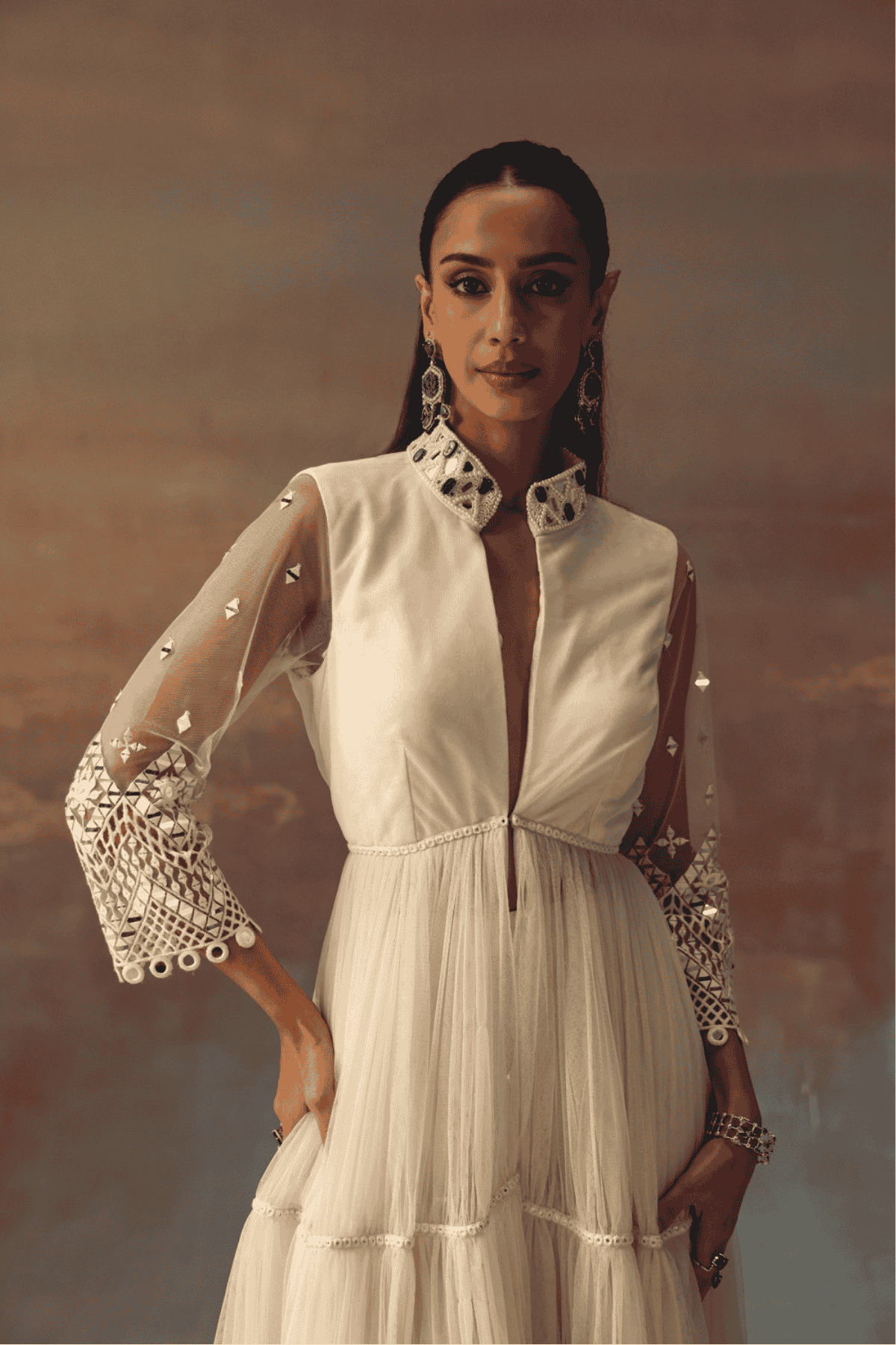 Twenty Nine Backless Anarkali Jacket indian designer wear online shopping melange singapore 
