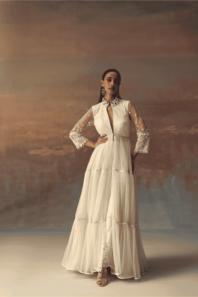 Twenty Nine Backless Anarkali Jacket indian designer wear online shopping melange singapore 
