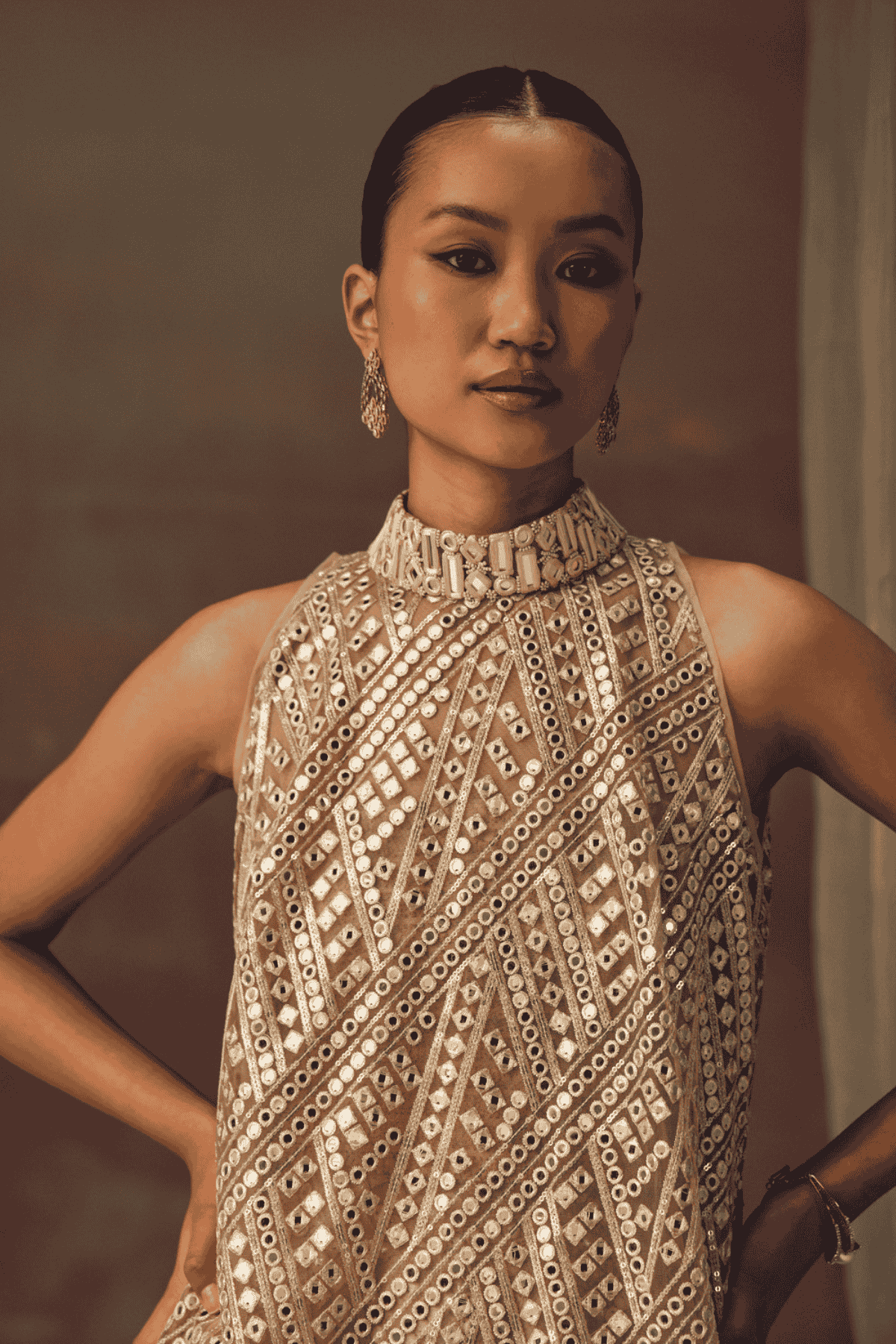 Twenty Nine Hi-Neck Dress Top indian designer wear online shopping melange singapore 