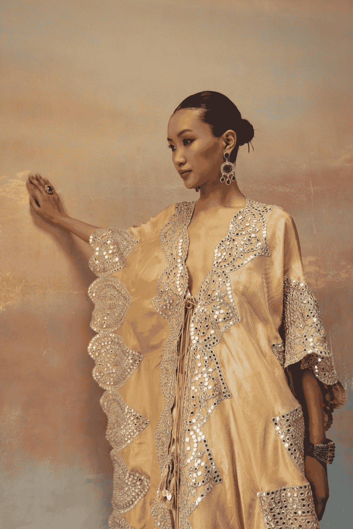 Twenty Nine Kaftaan With Tassles indian designer wear online shopping melange singapore 
