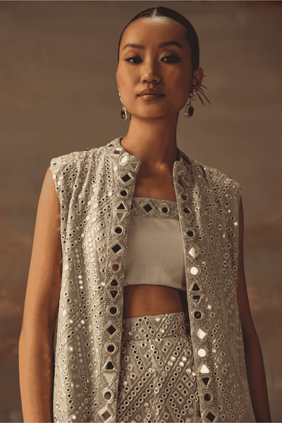 Twenty Nine Long Asym Jacket indian designer wear online shopping melange singapore 