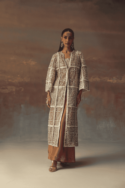 Twenty Nine Long Multicolor Overlay indian designer wear online shopping melange singapore 