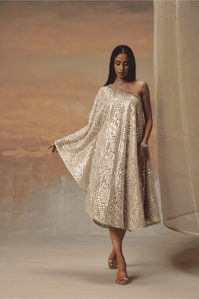 Twenty Nine One Shoulder Dress indian designer wear online shopping melange singapore 