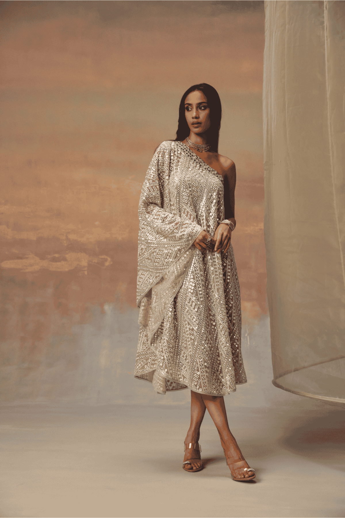 Twenty Nine One Shoulder Dress indian designer wear online shopping melange singapore 