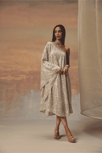 Twenty Nine One Shoulder Dress indian designer wear online shopping melange singapore 