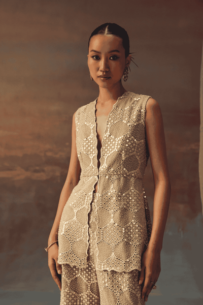 Twenty Nine Scallop Peplum Top indian designer wear online shopping melange singapore 