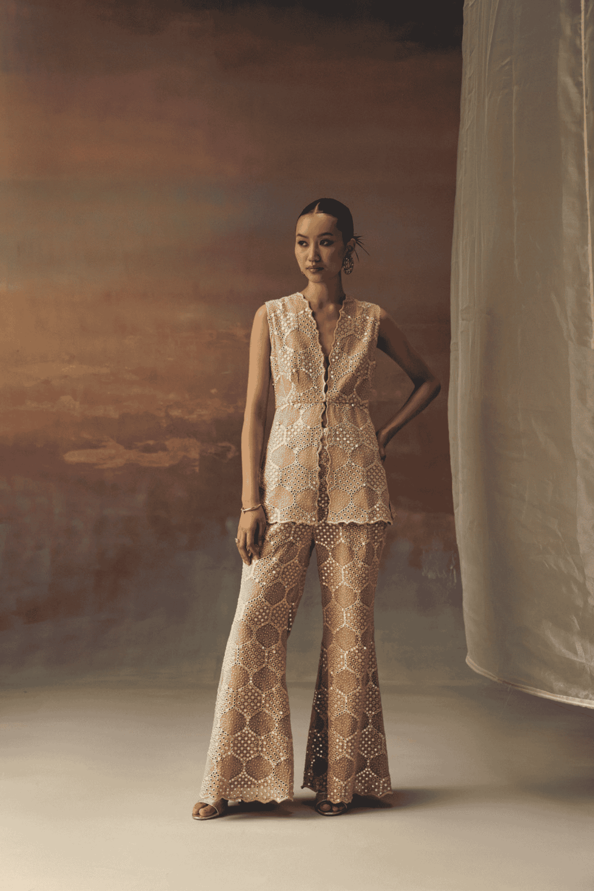 Twenty Nine Scallop Peplum Top indian designer wear online shopping melange singapore 