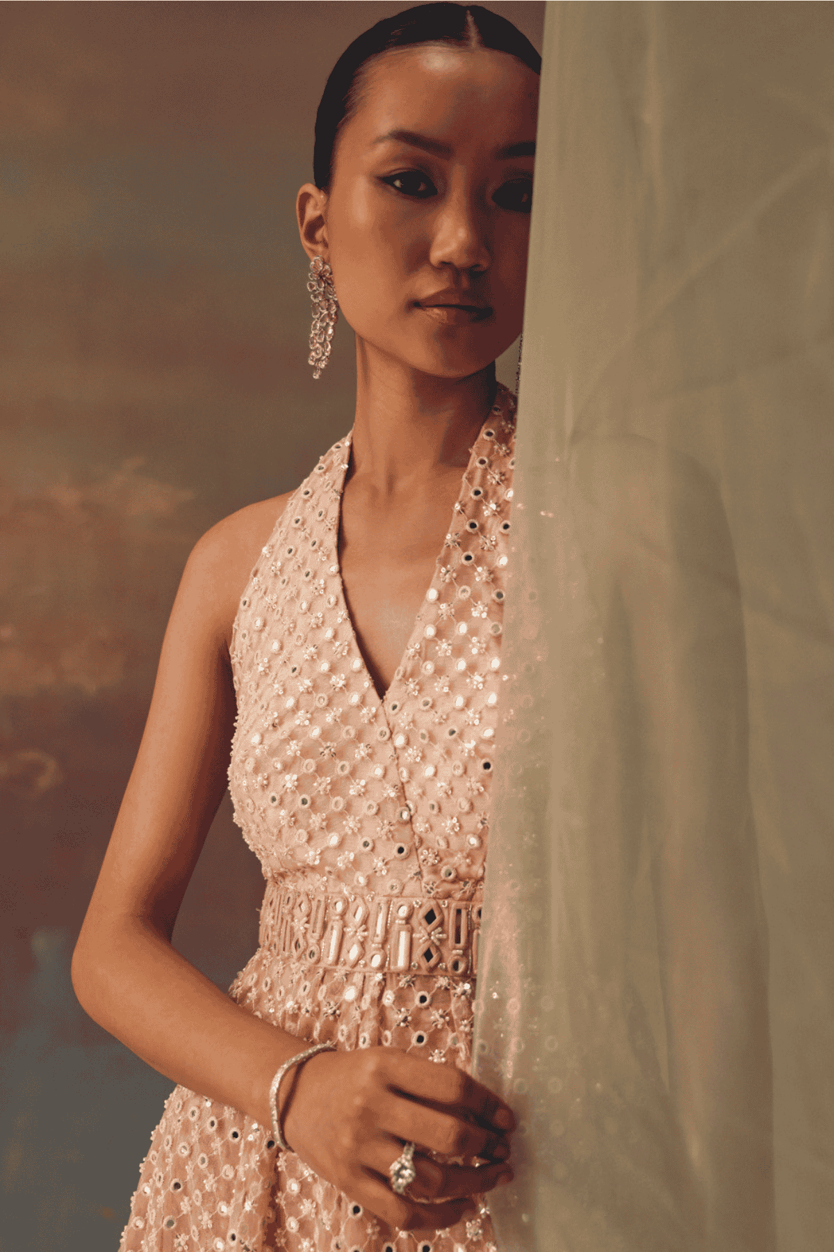 Twenty Nine Short Halter Neck Tunic indian designer wear online shopping melange singapore 
