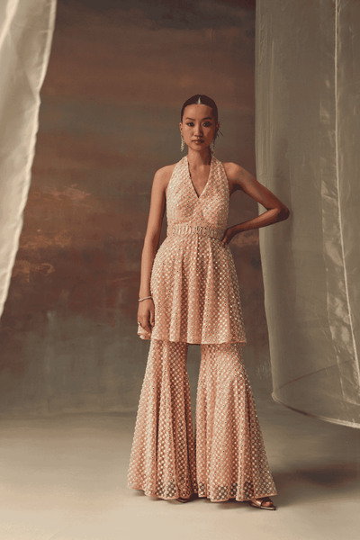 Twenty Nine Short Halter Neck Tunic indian designer wear online shopping melange singapore 
