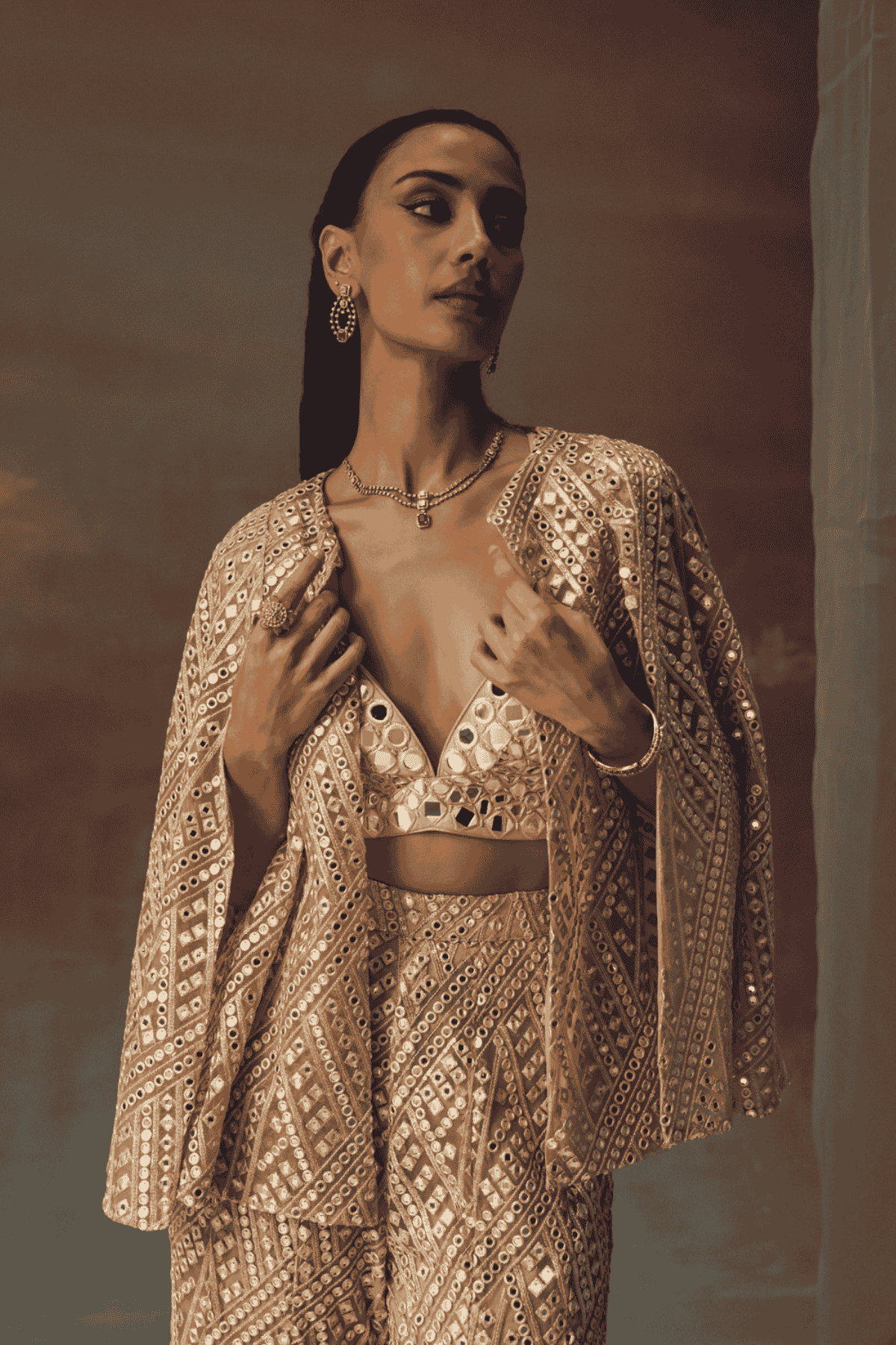 Twenty Nine Cape Sleeves Jacket indian designer wear online shopping melange singapore 
