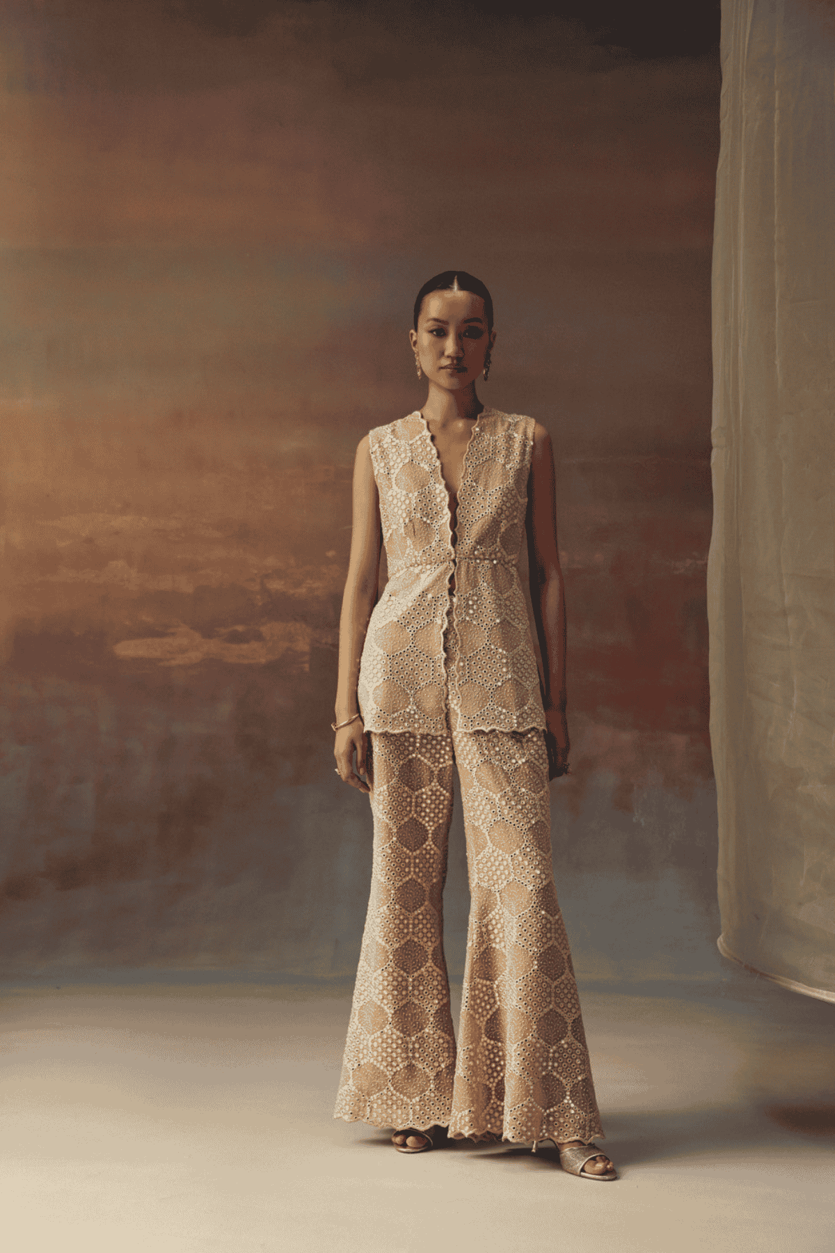 Twenty Nine Scallop Bellbottoms indian designer wear online shopping melange singapore 