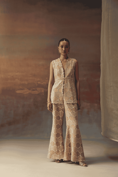 Twenty Nine Scallop Bellbottoms indian designer wear online shopping melange singapore 