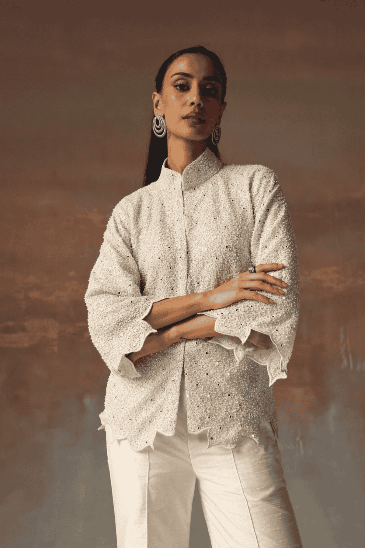 Twenty Nine Jacket With Scallop indian designer wear online shopping melange singapore 