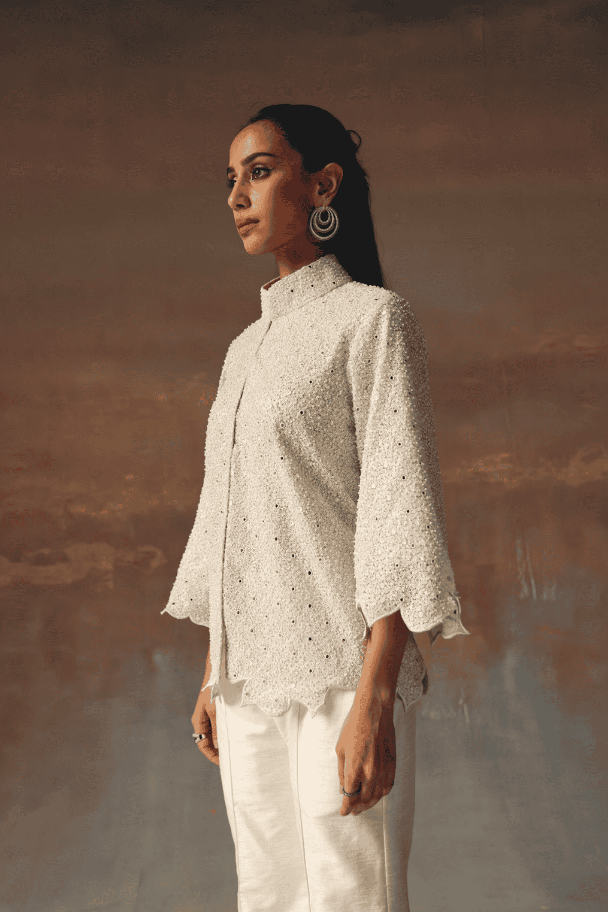 Twenty Nine Jacket With Scallop indian designer wear online shopping melange singapore 