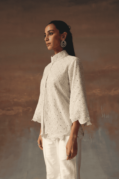 Twenty Nine Jacket With Scallop indian designer wear online shopping melange singapore 