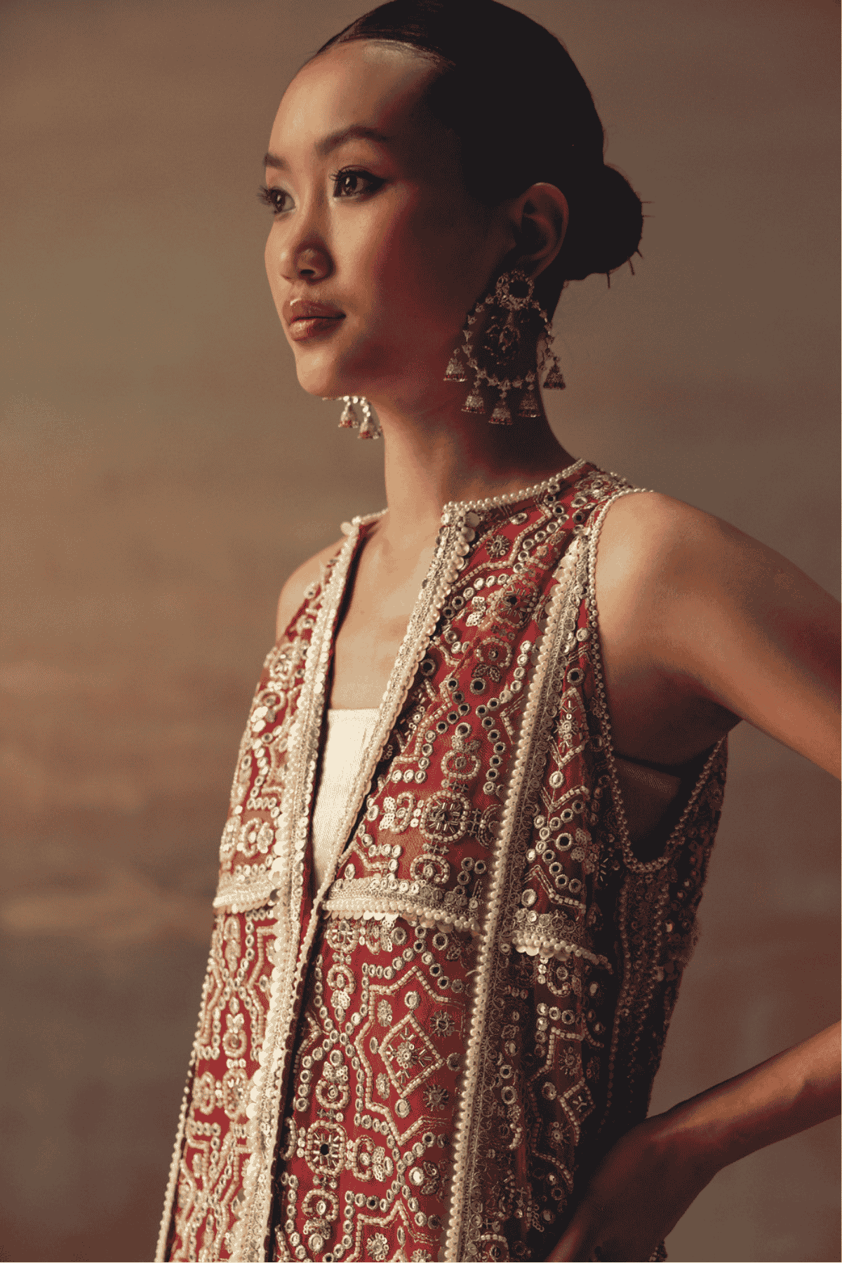 Twenty Nine Long Multicolor Overlay indian designer wear online shopping melange singapore 
