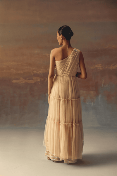 Twenty Nine One Shoulder Anarkali Dress Top indian designer wear online shopping melange singapore 