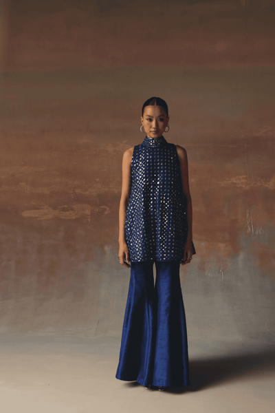 Twenty Nine Short Hi Neck A Line Top indian designer wear online shopping melange singapore 