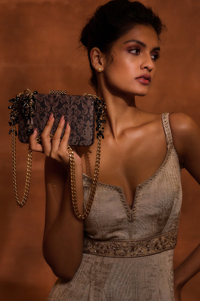 Tarun Tahiliani Accessories Bag Copper indian designer wear online shopping melange singapore