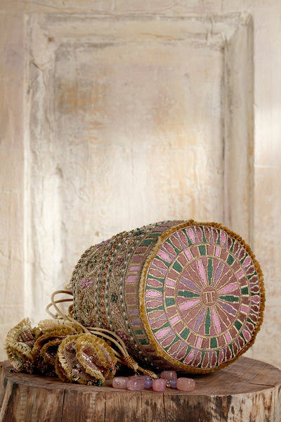 Tarun Tahiliani Accessories Embroidered Potli Gold Multi indian designer wear online shopping melange singapore 