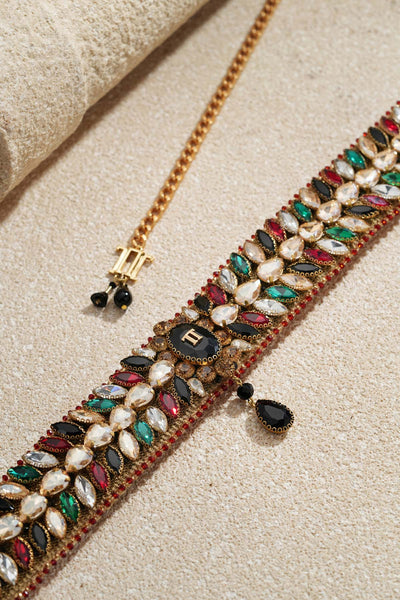 Tarun Tahiliani Accessories Jewelled Belt Multi indian designer wear online shopping melange singapore 