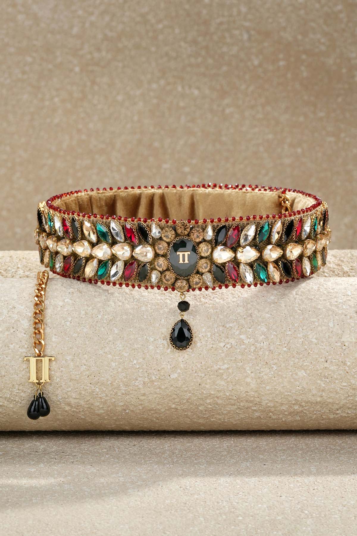 Tarun Tahiliani Accessories Jewelled Belt Multi indian designer wear online shopping melange singapore 