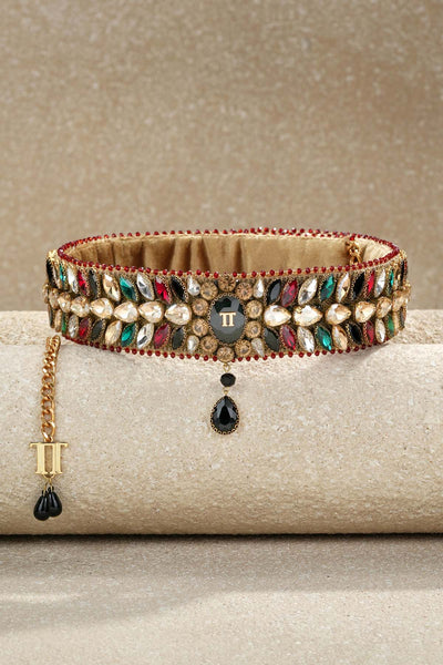 Tarun Tahiliani Accessories Jewelled Belt Multi indian designer wear online shopping melange singapore 