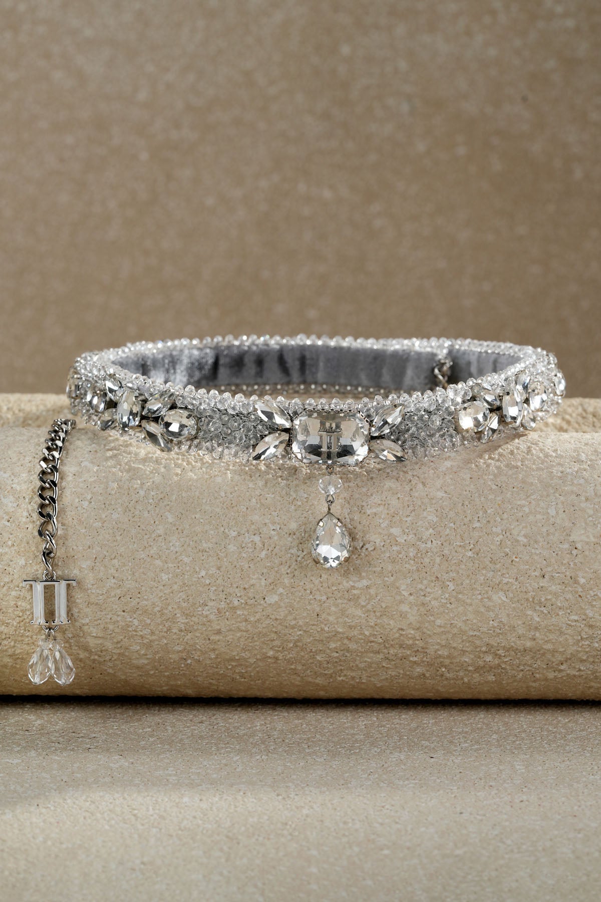 Tarun Tahiliani Accessories Jewelled Belt Silver indian designer wear online shopping melange singapore