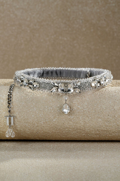 Tarun Tahiliani Accessories Jewelled Belt Silver indian designer wear online shopping melange singapore
