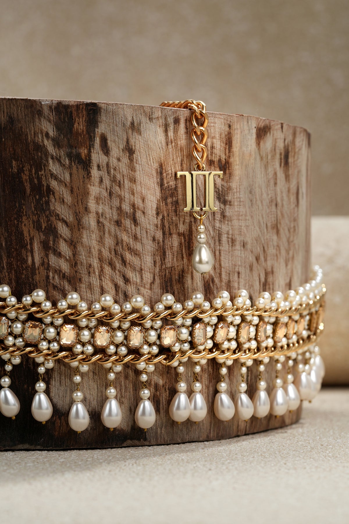 Tarun Tahiliani Accessories Groovy Jewelled Chain Belt indian designer wear online shopping melange singapore 