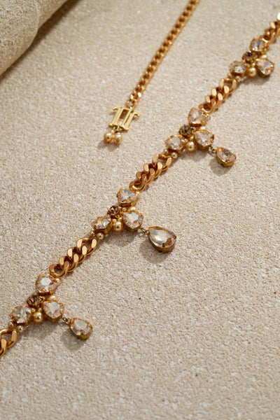 Tarun Tahiliani Accessories Jewelled Gold Chain Belt indian designer wear online shopping melange singapore 
