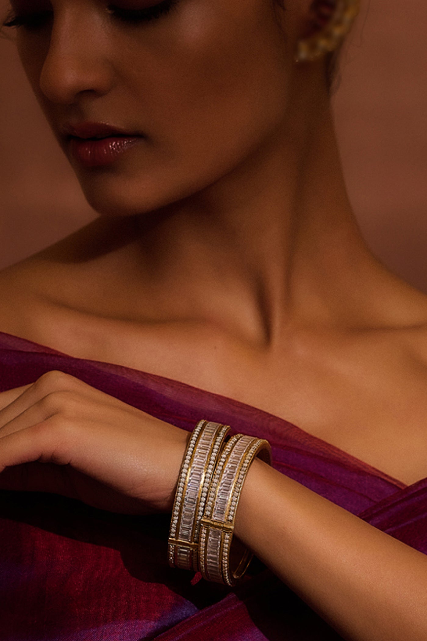 Tarun Tahiliani Silver Bangle Gold indian designer wear online shopping melange singapore