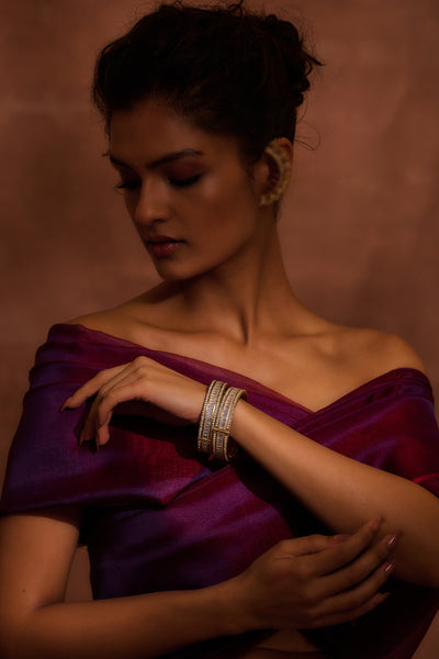 Tarun Tahiliani Silver Bangle Gold indian designer wear online shopping melange singapore