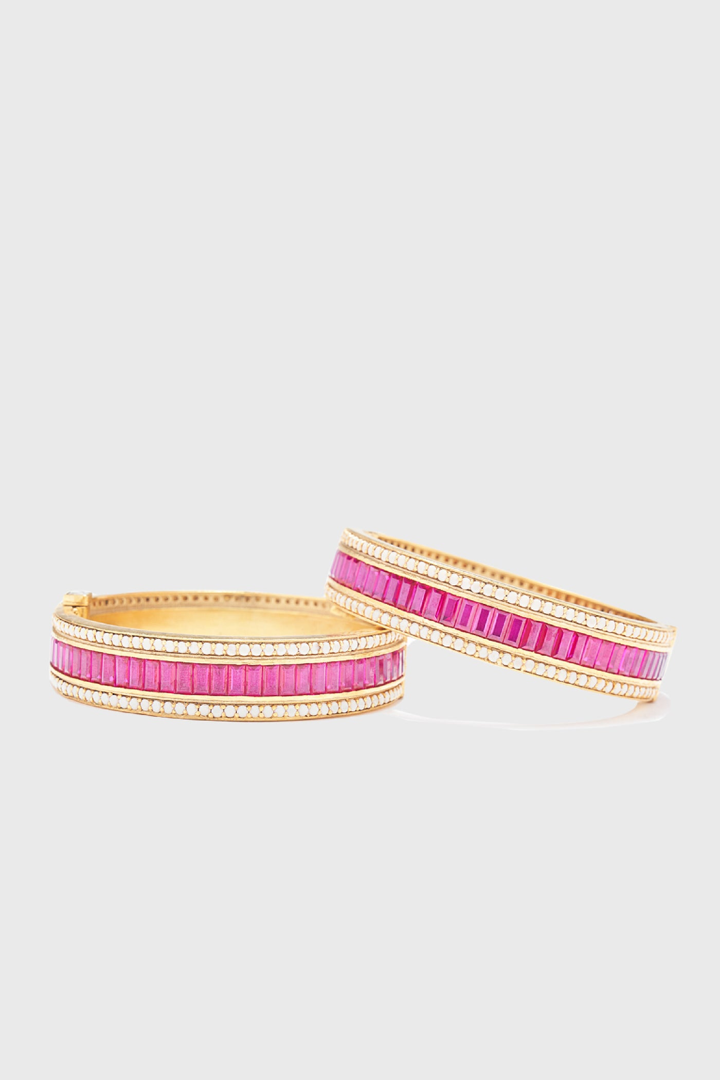 Tarun Tahiliani Accessories Silver Bangle Ruby indian designer wear online shopping melange singapore