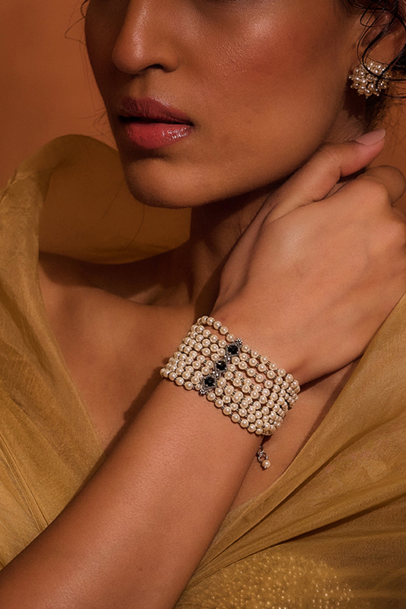 Tarun Tahiliani Jewellery Silver Bracelet Ivory Black indian designer wear online shopping melange singapore