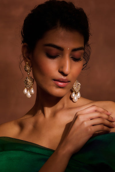 Tarun Tahiliani Jewellery Silver Earring Gold indian designer wear online shopping melange singapore