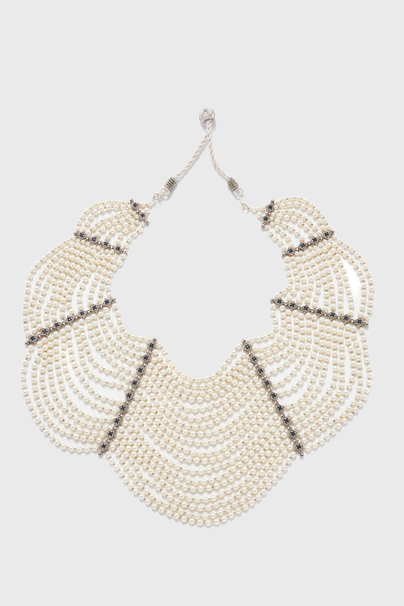 Tarun Tahiliani Jewellery Silver Necklace Crystal Ivory indian designer wear online shopping melange singapore