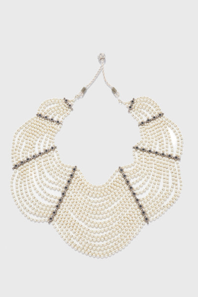 Tarun Tahiliani Jewellery Silver Necklace Crystal Ivory indian designer wear online shopping melange singapore