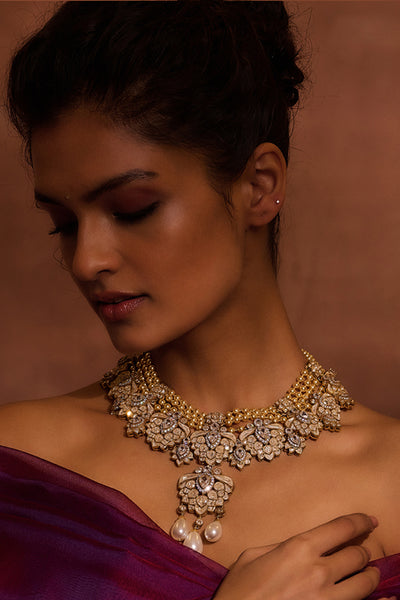 Tarun Tahiliani Jewellery Silver Necklace Gold indian designer wear online shopping melange singapore