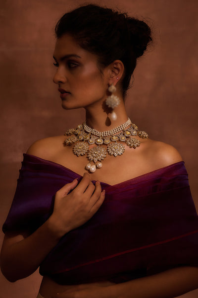 Tarun Tahiliani Jewellery Silver Necklace Gold indian designer wear online shopping melange singapore